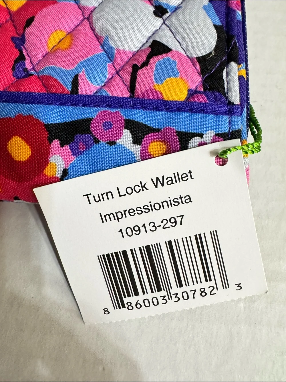 Vera Bradley Turn Lock Wallet Impressionista Floral Quilted Retired New